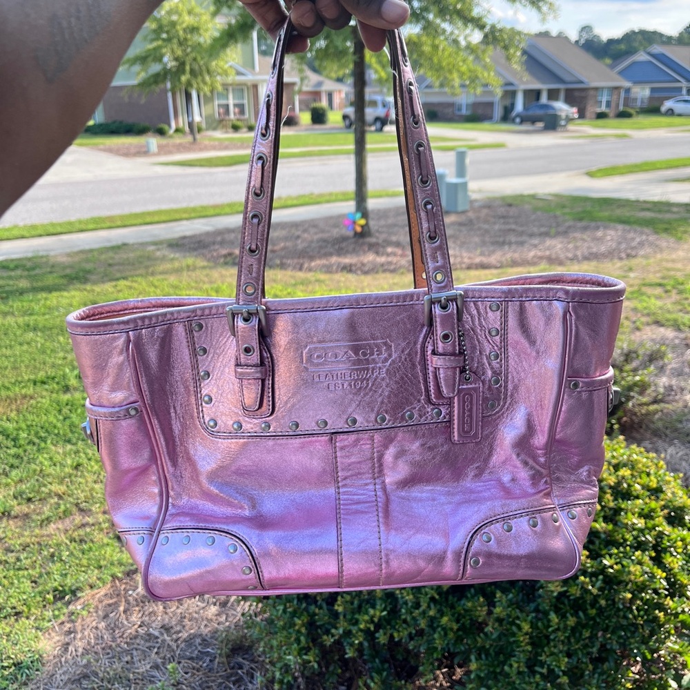 Coach Metallic Pink Upcrafted Gallery Tote